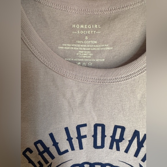 Lavender purple California Motorcycle 100% cotton cropped tank - Picture 3 of 5